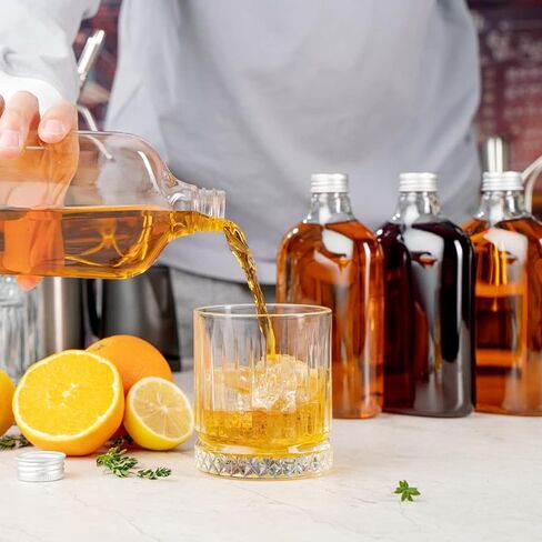 Restaurantware Bottle Tek 16.9 أوقية زجاجات الخمور 100 قارورة زجاجات بلاستيكية فارغة - يمكن التخلص منها مع أغطية الألومنيوم زجاجة بلاستيكية شفافة لصالح الطرف لعصير الزنجبيل أو الصلصات in Kuwait