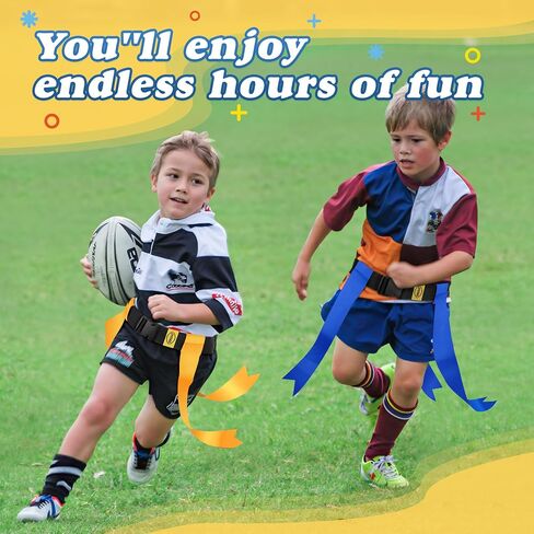 TENXILOT Flag Football Belts, 14 Players Flag Football Set for Adults Youth and Kids with 42 Flags Indoor Outdoor Training in Saudi Arabia