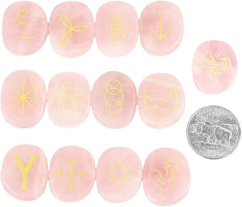 mookaitedecor 13 PCS Obsidian Witches Runes Engraved Gypsy Symbol, Healing Crystal Stone with Root Chakra Bag for Reiki Meditation Divination in Saudi Arabia