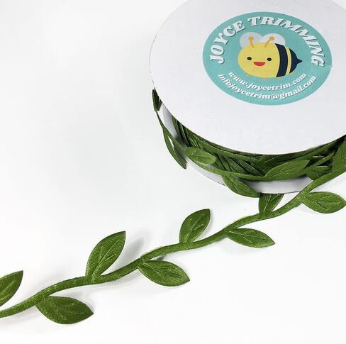 20-Yards Artificial Vine Leaf Ribbon Trim, Greenery Garland Vines for Hanging Plants Leaves Decorative Wreath Wall DIY Craft Party Wedding Home Decoration, EJ-2029 (Olive Green) in Kuwait