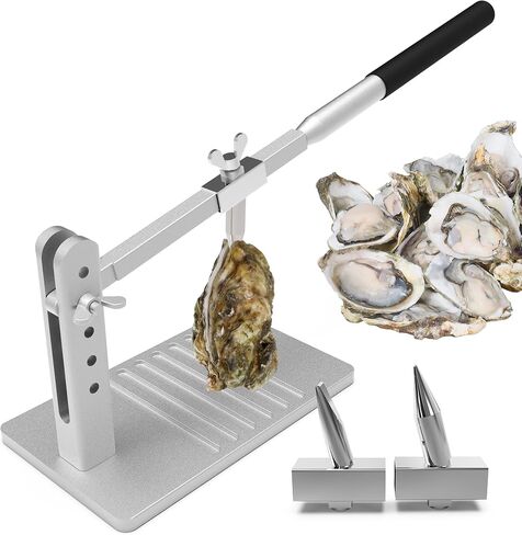 Upgraded Stainless Steel Oyster Opener machine Two Cutter Head, All Metal Durable Oyster Shuckers Tool Set, for Home Seafood Workshop Restaurant in Saudi Arabia