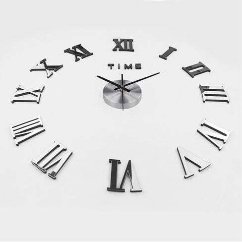 ساعة حائط ثلاثية الأبعاد يمكنك صنعها بنفسك، طقم ملصقات مرآة لساعة الحائط ثلاثية الأبعاد كبيرة الحجم بدون إطار لتزيين المنزل لغرفة المعيشة وغرفة النوم in Kuwait