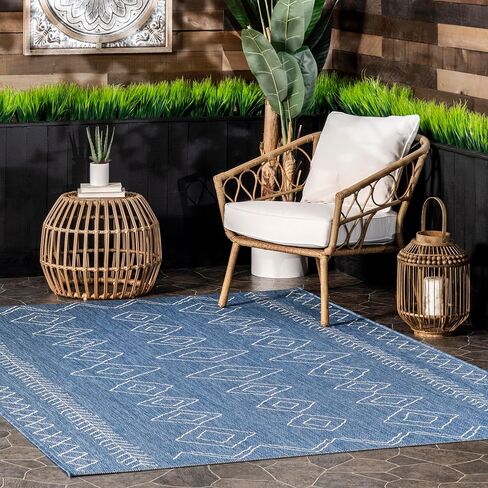 nuLOOM Serna Moroccan Indoor/Outdoor Area Rug, 5x8, Blue in Saudi Arabia