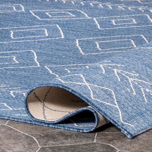 nuLOOM Serna Moroccan Indoor/Outdoor Area Rug, 5x8, Blue in Saudi Arabia