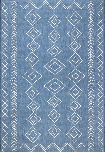nuLOOM Serna Moroccan Indoor/Outdoor Area Rug, 5x8, Blue in Saudi Arabia