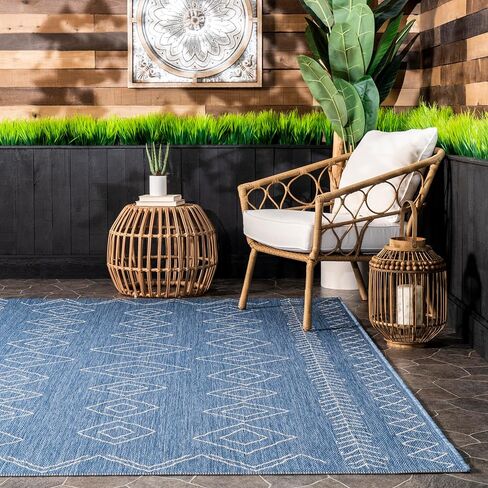 nuLOOM Serna Moroccan Indoor/Outdoor Area Rug, 5x8, Blue in Saudi Arabia