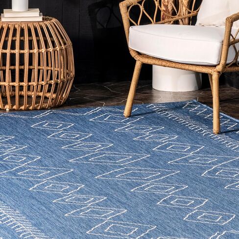 nuLOOM Serna Moroccan Indoor/Outdoor Area Rug, 5x8, Blue in Saudi Arabia