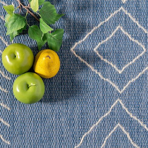 nuLOOM Serna Moroccan Indoor/Outdoor Area Rug, 5x8, Blue in Saudi Arabia
