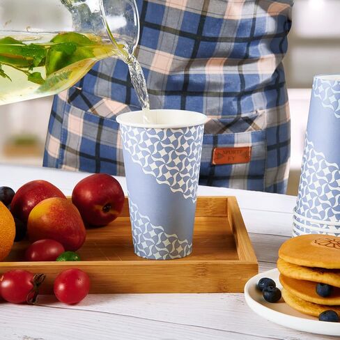 MUCHII 16 oz Paper Coffee Cups, Disposable Paper Cups 210 Count, Disposable Paper Cups for Hot Beverage, Paper Drinking Cups Big for Home use, Office, Restaurant and Events in Saudi Arabia