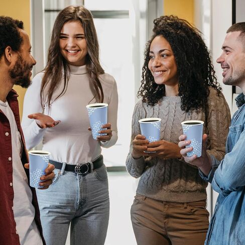 MUCHII 16 oz Paper Coffee Cups, Disposable Paper Cups 210 Count, Disposable Paper Cups for Hot Beverage, Paper Drinking Cups Big for Home use, Office, Restaurant and Events in Saudi Arabia
