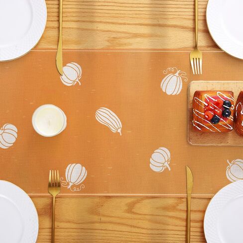 Hello Pumpkin Table Runner Fall Harvest Thanksgiving Autumn Indoor Outdoor Home Party Kitchen Table Decoration for Fall Decor 13 x 72 Inch in Saudi Arabia