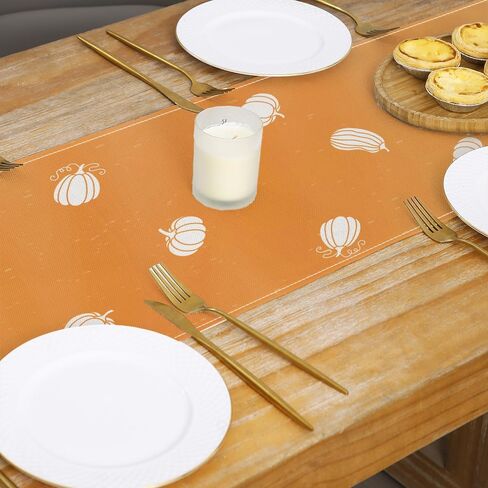 Hello Pumpkin Table Runner Fall Harvest Thanksgiving Autumn Indoor Outdoor Home Party Kitchen Table Decoration for Fall Decor 13 x 72 Inch in Saudi Arabia