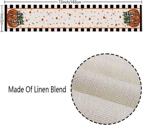 Hello Pumpkin Table Runner Fall Harvest Thanksgiving Autumn Indoor Outdoor Home Party Kitchen Table Decoration for Fall Decor 13 x 72 Inch in Saudi Arabia