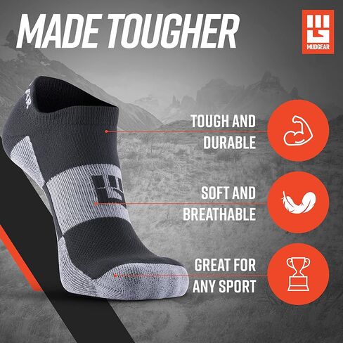 No Show Socks - Moisture Wicking Athletic Socks for Running, Rucking, Racing, Hiking, Workout - 2 Pack in Kuwait