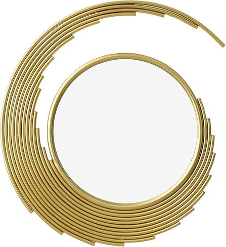 AYRDER- مرايا ذهبية للجدار، مرايا حائط Sunburst، مرايا مستديرة لديكور الحائط، مواد معدنية. لتزيين الجدران في غرف المعيشة وغرف النوم وقاعات المدخل والممرات. in Saudi Arabia