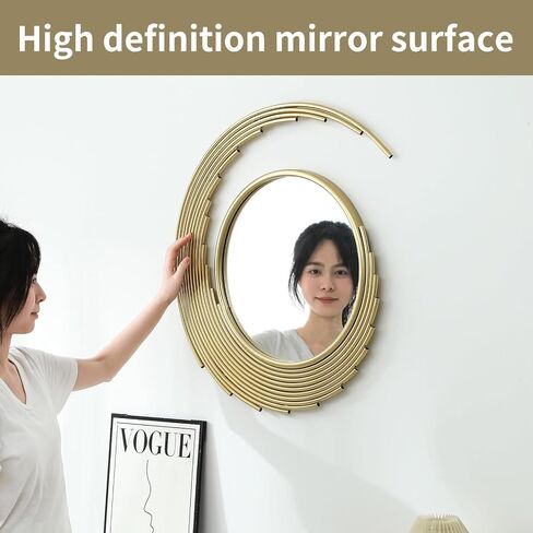 AYRDER- مرايا ذهبية للجدار، مرايا حائط Sunburst، مرايا مستديرة لديكور الحائط، مواد معدنية. لتزيين الجدران في غرف المعيشة وغرف النوم وقاعات المدخل والممرات. in Saudi Arabia