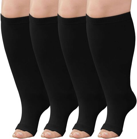 Plus Size Compression Socks: Wide Calf Compression Stockings for Men Women - Up to 7X Large 20-30 mmHg Compression Hose for Pregnancy Travel Running Nurses 2 pairs in Saudi Arabia