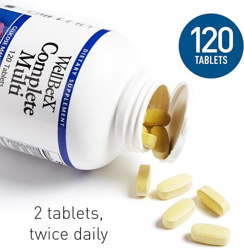 WellBetX Complete Multi by Natural Factors، يدعم التمثيل الغذائي الصحي للكربوهيدرات، 120 قرصًا، 120 قرصًا in Saudi Arabia