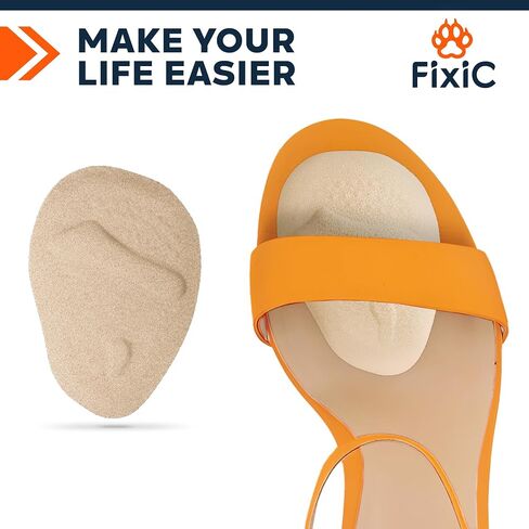Fixic Ball of Foot Cushions for Women - 2 Pairs - Heel Pads for Shoes - Beige Metatarsal Pads Women - High Heel Comfort Pads for Any Shoe Sizes - Heel Inserts for Women for Pain Relief and Comfort! in Saudi Arabia