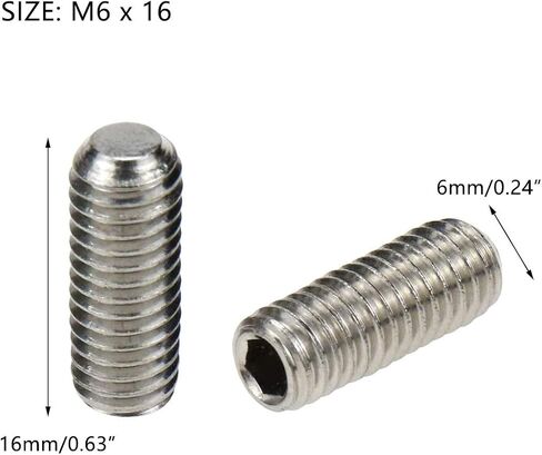Sscon 100 قطعة M6x16mm الداخلية مجموعة مقابس سداسية نكش مسامير 201 الفولاذ المقاوم للصدأ شقة نقطة مجموعة المسمار in Kuwait
