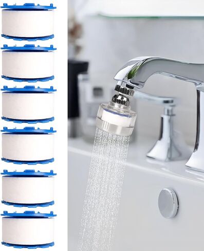 6Pcs Sink Water Filter Elements, Universal Sink Faucet Filter Elements, Sink Faucet Filter Removes Fluoride Hard Water, Water Filtration & Softeners,Faucet Sprayer Attachment in Saudi Arabia