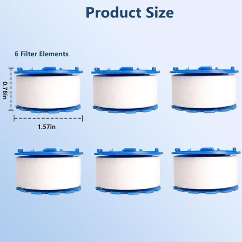 6Pcs Sink Water Filter Elements, Universal Sink Faucet Filter Elements, Sink Faucet Filter Removes Fluoride Hard Water, Water Filtration & Softeners,Faucet Sprayer Attachment in Saudi Arabia