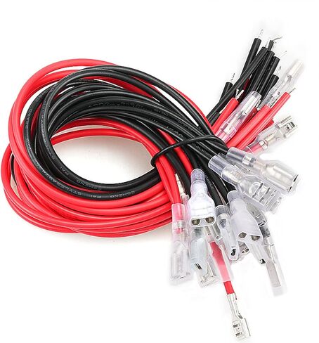 20 قطعة 2.8 مم طرف تجعيد أنثى بأسمائها الحقيقية مع أكمام عازلة، سلك كهربائي 20 سم موصل توصيل سريع معزول (10 أحمر + 10 أسود) in Kuwait