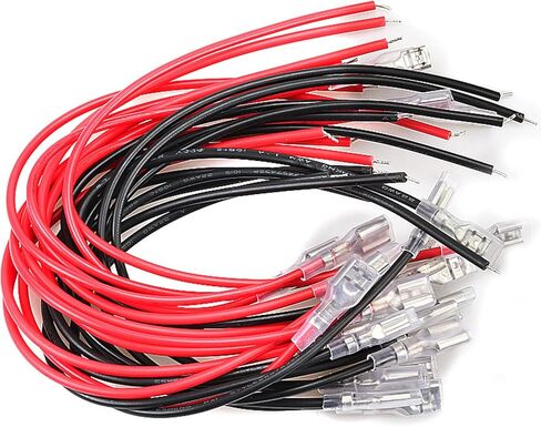 20 قطعة 2.8 مم طرف تجعيد أنثى بأسمائها الحقيقية مع أكمام عازلة، سلك كهربائي 20 سم موصل توصيل سريع معزول (10 أحمر + 10 أسود) in Kuwait