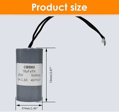 PENCK CBB60 مكثف 16 فائق التوهج 250 فولت التيار المتناوب 2 أسلاك 50/60 هرتز اسطوانة المحرك تشغيل مكثف 70x38 مللي متر لمضخة المياه ضاغط الهواء in Kuwait
