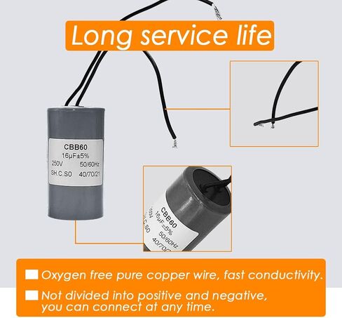 PENCK CBB60 مكثف 16 فائق التوهج 250 فولت التيار المتناوب 2 أسلاك 50/60 هرتز اسطوانة المحرك تشغيل مكثف 70x38 مللي متر لمضخة المياه ضاغط الهواء in Kuwait