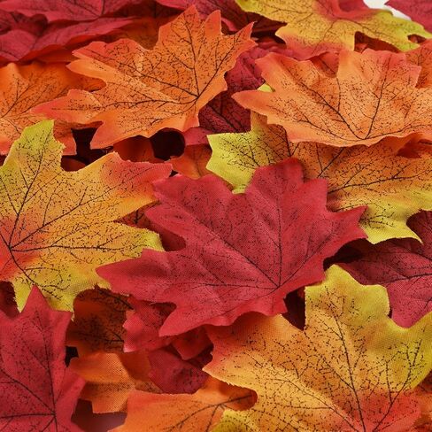 150 Pieces Maple Leaves Artificial Maple Leaves Autumn Fall Maple Leaf for Art Scrapbooking Wedding House Decorations Christmas Party or Thanksgiving Day Decor (Multicolor) in Saudi Arabia