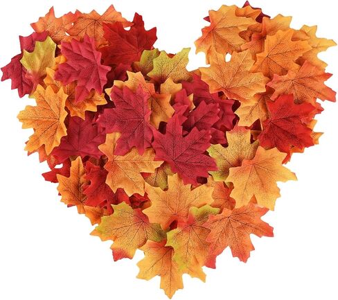 150 Pieces Maple Leaves Artificial Maple Leaves Autumn Fall Maple Leaf for Art Scrapbooking Wedding House Decorations Christmas Party or Thanksgiving Day Decor (Multicolor) in Saudi Arabia