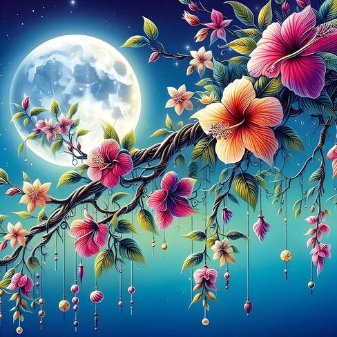 HEIBAGO Diamond Painting Kits for Adults, 5D Lamp Diamond Art Kit for Beginners, DIY Full Drill Flower Gem Painting, Paint with Round Diamonds Painting Packs for Home Wall Decor 12x16inch in Saudi Arabia