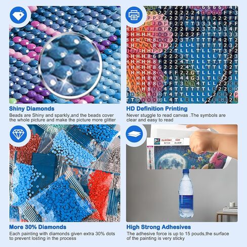 HEIBAGO Diamond Painting Kits for Adults, 5D Lamp Diamond Art Kit for Beginners, DIY Full Drill Flower Gem Painting, Paint with Round Diamonds Painting Packs for Home Wall Decor 12x16inch in Saudi Arabia