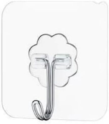 Generic Versatile 10-Pack Transparent Strong Adhesive Hooks Stylish & Practical for Bathroom, Kitchen, Doors, Cabinets in Saudi Arabia