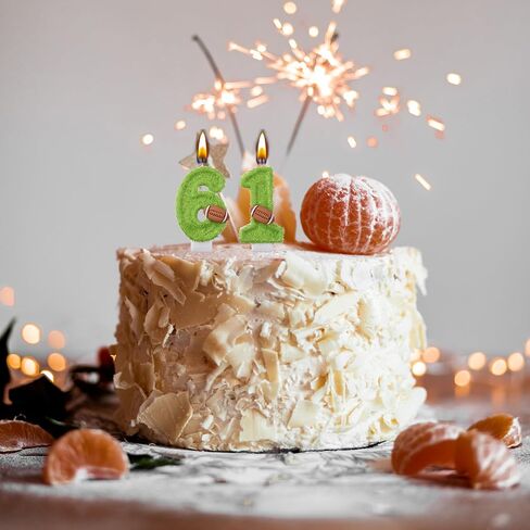 61 Birthday Candles, 61st Cake Candles, Silver Happy Birthday Number 61 Candles Cake Topper Decorations for Party Men Women in Saudi Arabia