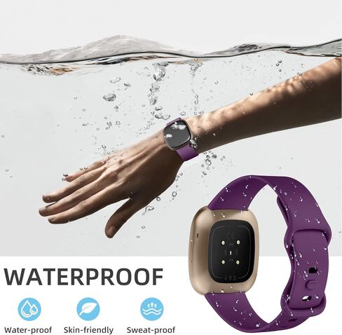 سوار Odbeai متوافق مع Fitbit Versa 3&4 Bands/Sense&Sense2 للنساء والرجال، أساور معصم بديلة ناعمة وإكسسوارات حزام رياضي لـ Sense&Sense2/Versa 3&4 SmartWatch (صغير، أرجواني) in Kuwait