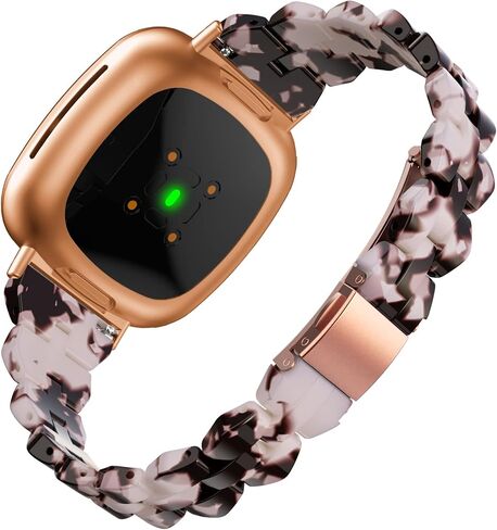 أحزمة متوافقة مع Fitbit Versa 4/Versa 3/Fitbit Sense 2/Fitbit Sense Bands للسيدات، سوار نحيف من الراتنج أنيق وخفيف الوزن ورفيع بديل لـ Fitbit Versa 4 in Kuwait