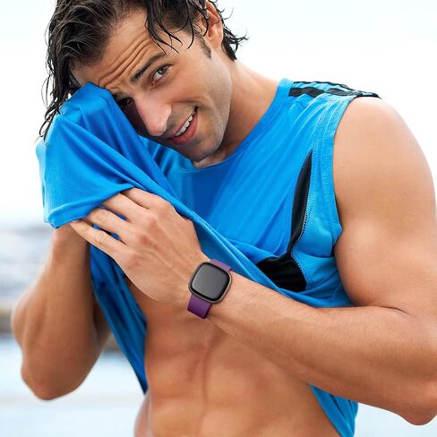 سوار Odbeai متوافق مع Fitbit Versa 3&4 Bands/Sense&Sense2 للنساء والرجال، أساور معصم بديلة ناعمة وإكسسوارات حزام رياضي لـ Sense&Sense2/Versa 3&4 SmartWatch (كبير، أرجواني) in Kuwait