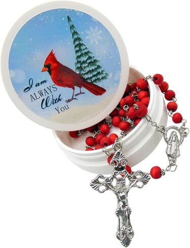 Westmon Works Cardinal Rosary Set with Rose Scented Wooden Beads and a Metal Cross in a Special Protective Case in Saudi Arabia