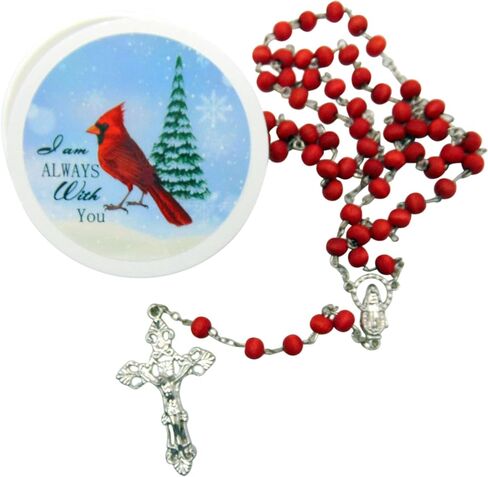 Westmon Works Cardinal Rosary Set with Rose Scented Wooden Beads and a Metal Cross in a Special Protective Case in Saudi Arabia