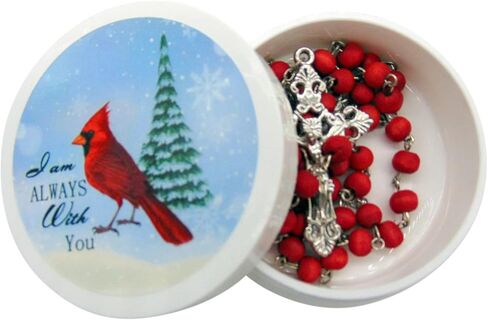 Westmon Works Cardinal Rosary Set with Rose Scented Wooden Beads and a Metal Cross in a Special Protective Case in Saudi Arabia