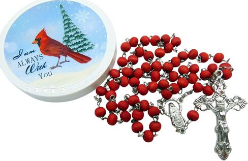 Westmon Works Cardinal Rosary Set with Rose Scented Wooden Beads and a Metal Cross in a Special Protective Case in Saudi Arabia