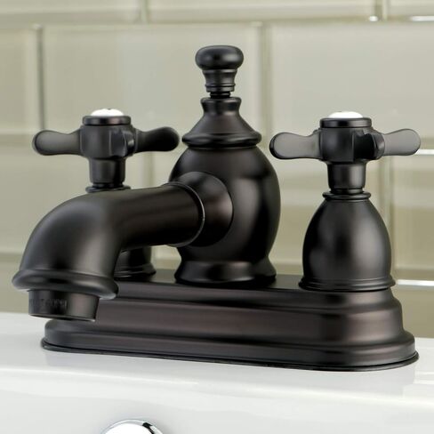 Kingston Brass KS7005BEX Essex 4 "صنبور حمام في المنتصف، 4-1/2" في متناول الصنبور، برونز مطلي بالزيت in Saudi Arabia