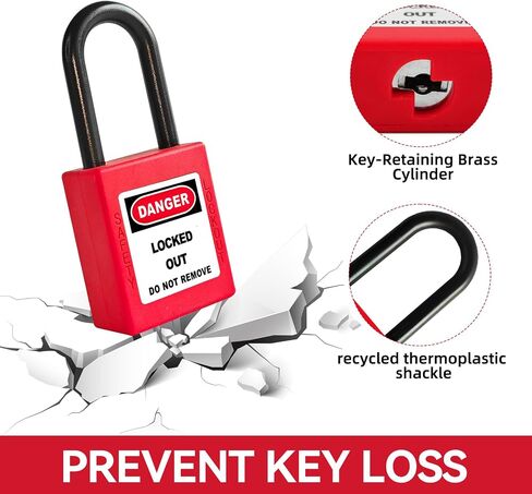 Lockout Tagout Locks Set-10pcs Red Loto Locks,Lockout Locks Keyed Different, OSHA Compliant Lock Out Tag Out Padlocks,Safety Padlocks for Electrical Lockout Tag Out Kit,2 Keys Per Lock in Saudi Arabia