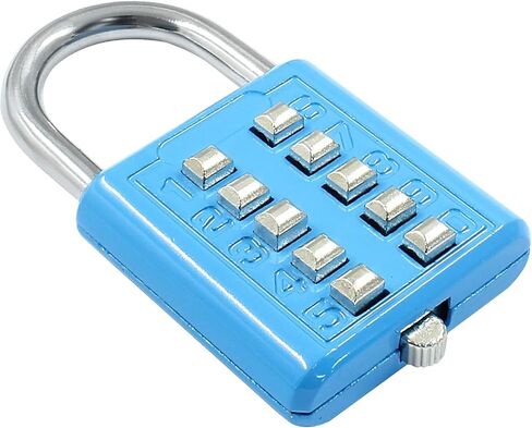 10 Digit Button Combination Lock Blue Combination Padlock Storage, Gym, Travel Bag, Suit Case, Lockers, Toolbox, Luggage, Bike, Fence, Drawer Door Locks in Saudi Arabia