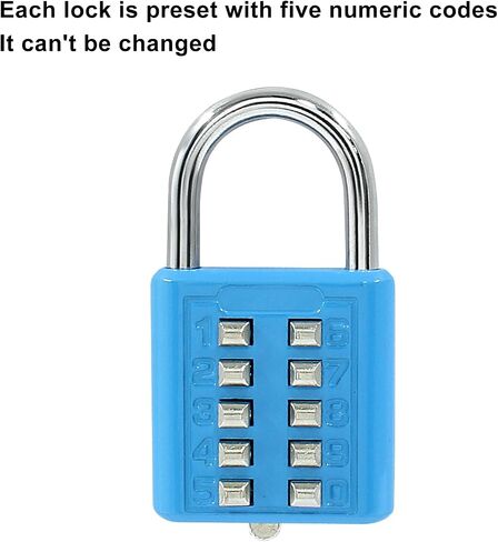 10 Digit Button Combination Lock Blue Combination Padlock Storage, Gym, Travel Bag, Suit Case, Lockers, Toolbox, Luggage, Bike, Fence, Drawer Door Locks in Saudi Arabia