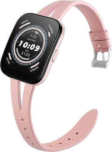 متوافق مع Amazfit Bip 5 Band، Lamshaw 22 مم بديل حزام الجلد النحيف للنساء والرجال، ملحقات سوار المعصم المتوافقة مع Amazfit Balance / Bip 5 / Cheetah Pro / Cheetah / GTR 47mm / GTR 2 / GTR 3 / GTR 3 Pro / GTR 4 / جي تي آر 2 إي / فالكون / in Saudi Arabia