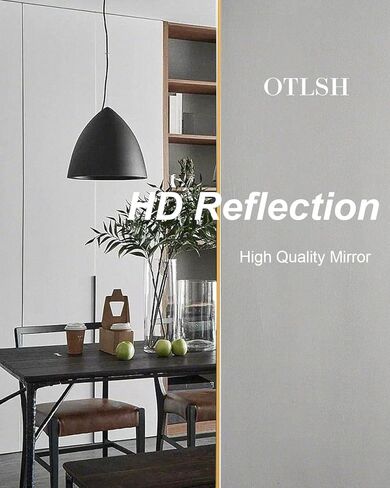 16"x48" Arched Mirror, Wall Mirror, Hanging Mirrors with Leather Strap, Full Length Mirror, Wall Mounted Arch Mirror, for Living Room, Bathroom, Bedroom, Entryway -Gold in Saudi Arabia