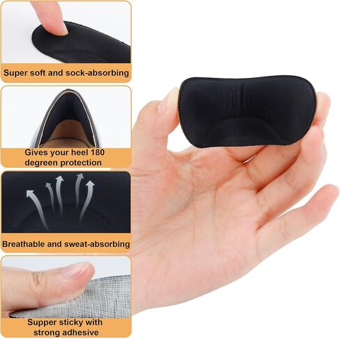 6 Pairs Heel Cushion Pads for Shoes Too Big, Shoe Grips Liners Heel Protectors to Prevent Heel Pain, Blisters and Rubbing, Anti Slip Shoe Filler Make Shoes Fit Tighter in Saudi Arabia